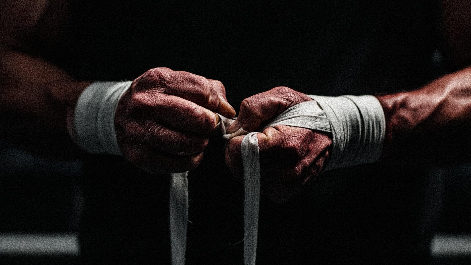 Hands taping wrists